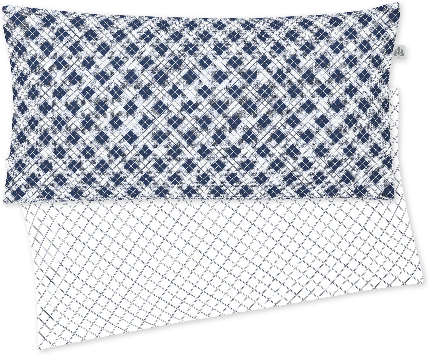 Kissenbezug IRISETTE "Bea", blau, B:80cm L:40cm, Mako-Satin, Obermaterial: 100% Baumwolle, Kissenbezüge, Kissenbezug, zeitlose Instagram-Blogger-Kollektion