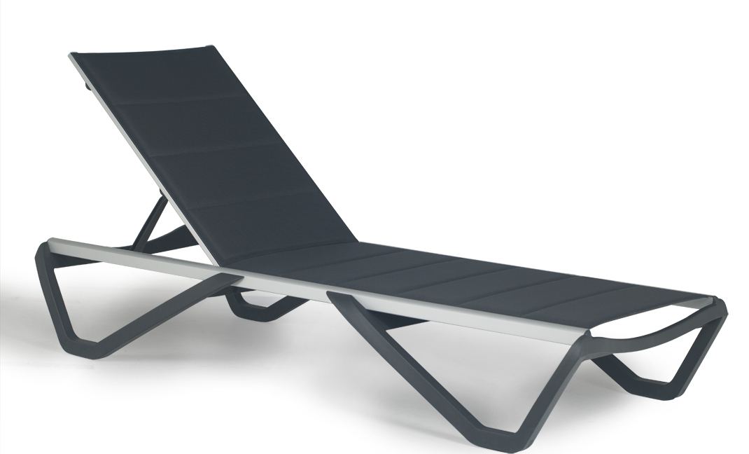 PAPATYA Sonnenliege: Aluminium, ideal für Garten/Terrasse/Balkon, verstellbare Rückenlehne, stapelbar, bis 200 kg belastbar, wetterfest, Anthrazit