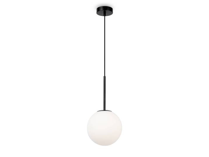 Suspension Basicform - Type A Ø 20cm Noir Verre dépoli / Métal mixte E14