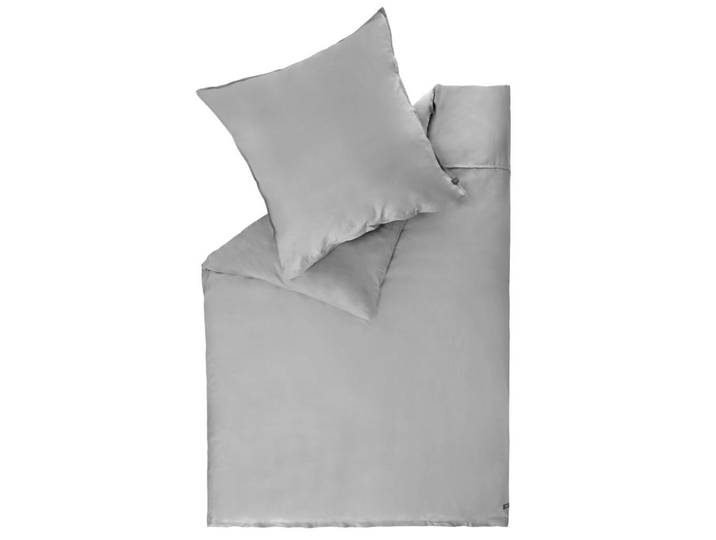 Schöner Wohnen Satin Bettwäsche Plain, Grau, 135x200 cm, Heimtextilien, Bettwäsche & Leintücher, Bettwäsche