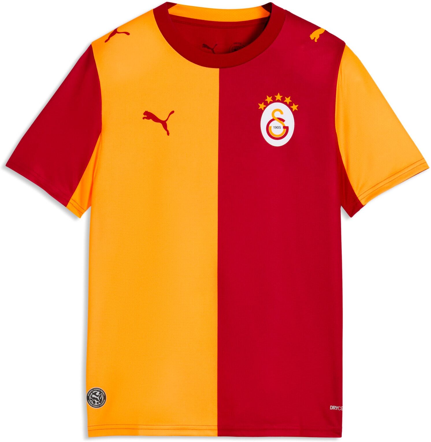 Fussballtrikot PUMA "GSK HOME JERSEY REPLICA JR", Kinder, Gr. 140, rot (schwarz cherry, summer sunset), Web, Obermaterial: 100% Polyester, unifarben, regular fit normal, Rundhals, Trikots Fussballtrikot, für Kinder, für sportliche Aktivitäten, leichtes Tr