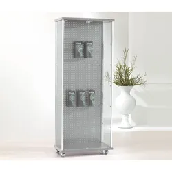 Glas Vitrine mit Lochblech Rückwand JT-A73BL