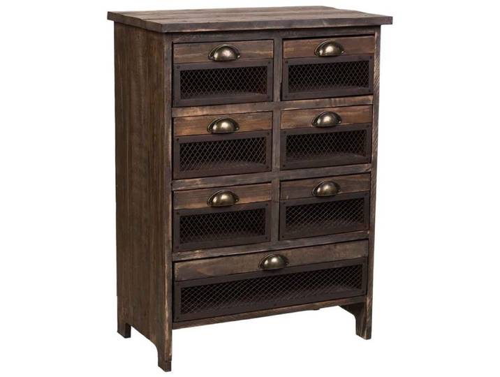 Commode en bois à 7 tiroirs marron 59x34x80 5h cm