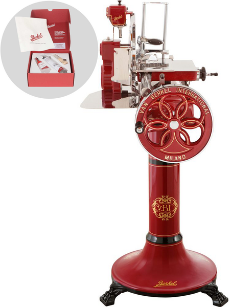 BERKEL B114 - Schwungrad Aufschnittmaschine mit Sockel - Messer aus verchromtem Stahl 320 mm - rot