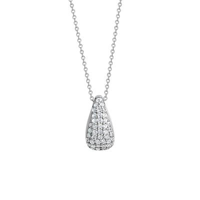 Kette mit Anhänger CELESTA, silber (silbergrau), Halsketten, Damen, 45,0cm, Silber 925 (Sterlingsilber), L: 45 B: 10mm, glänzend, B:10mm