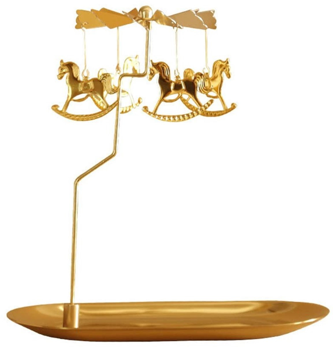 Allecto Draaiende kaarsenhouder - Goud - 18 x 8,5 x 18,5 cm