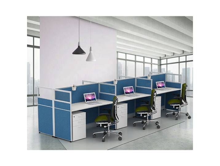 Mobilier de bureau moderne, bureau en îlot, poste de travail pour 6 personnes