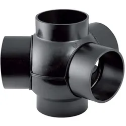Geberit Pe Dreifach-Kugelabzweig 367600161 DN 100/100, 88,5Grad, Anschlüsse 135Grad, PE-HD