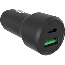 HQ Power USB-Autoladeger?t - Aluminiumgeh?use - 2 Ausg?nge - USB-A & USB-C - 38W, Auto Adapter, Schwarz