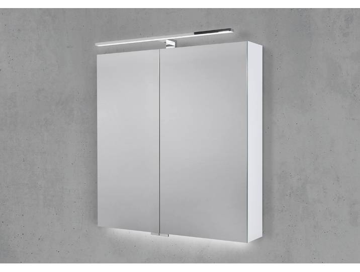 Spiegelschrank 70 cm mit MULTI Light LED Chrom Beleuchtung Doppelspiegeltüren