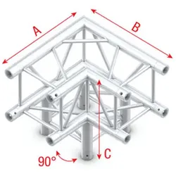 Milos Pro-30 Square P Truss - Corner 3-way QLB30 - 90° corner
