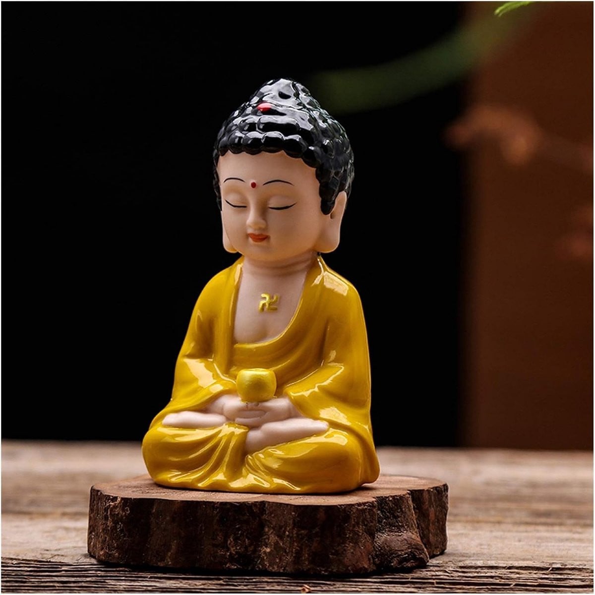 Handgemaakt wit keramiek Boeddhabeeldje voor autodecoratie en Feng Shui