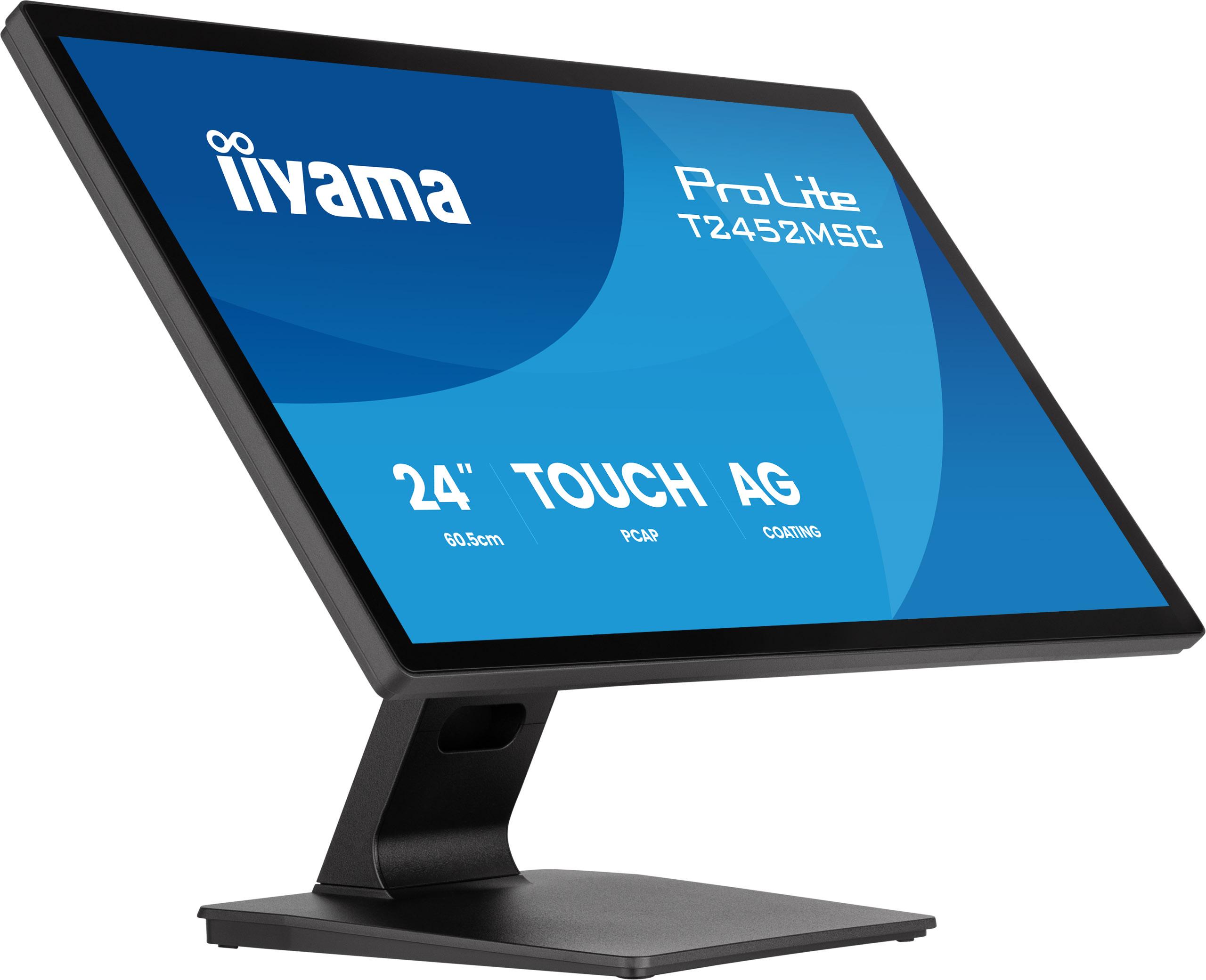 iiyama ProLite T2452MSC-B2AG, 61 cm (24"), 1920 x 1080 Pixel, Full HD, LED, 5 ms, Schwarz