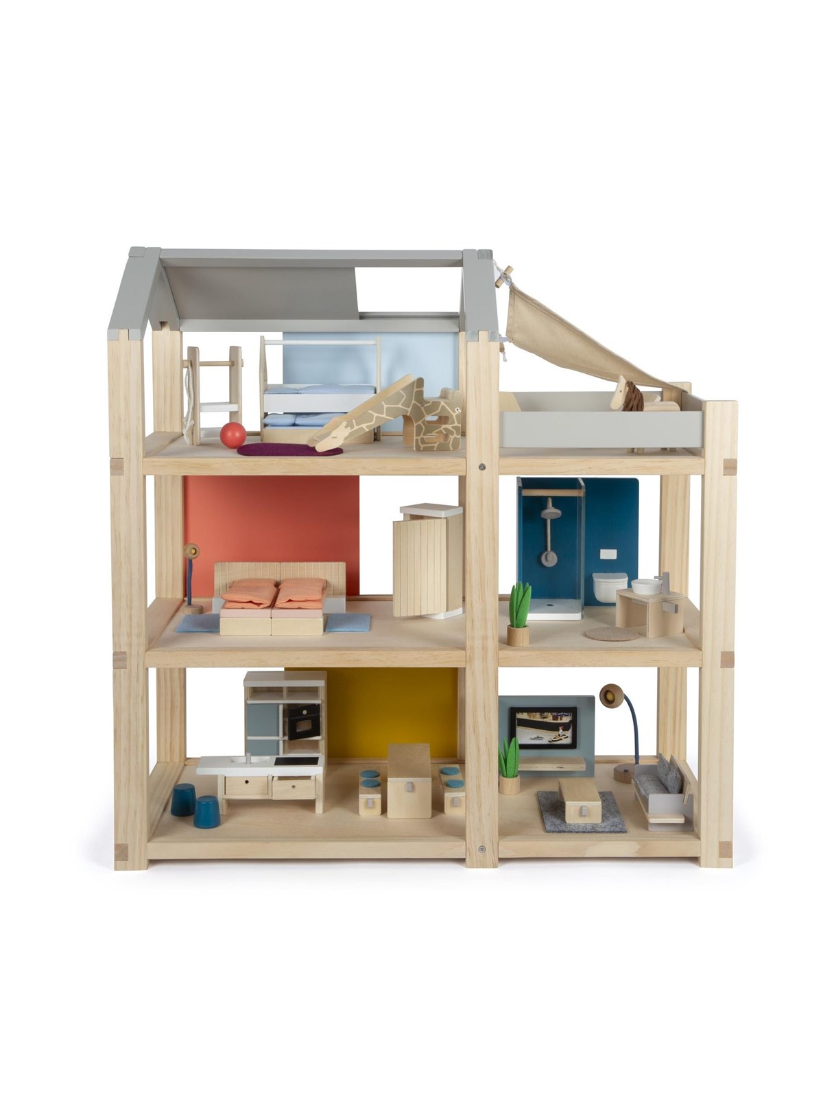 Small Foot Natural Doll House with Furniture
