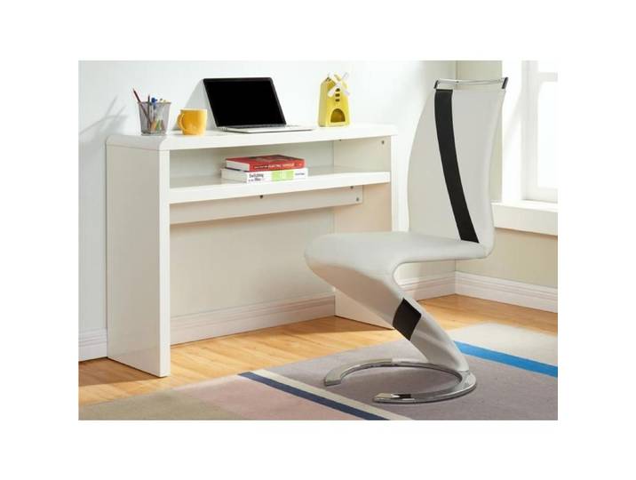 Lot de 4 chaises TWIZY - Simili blanc & noir