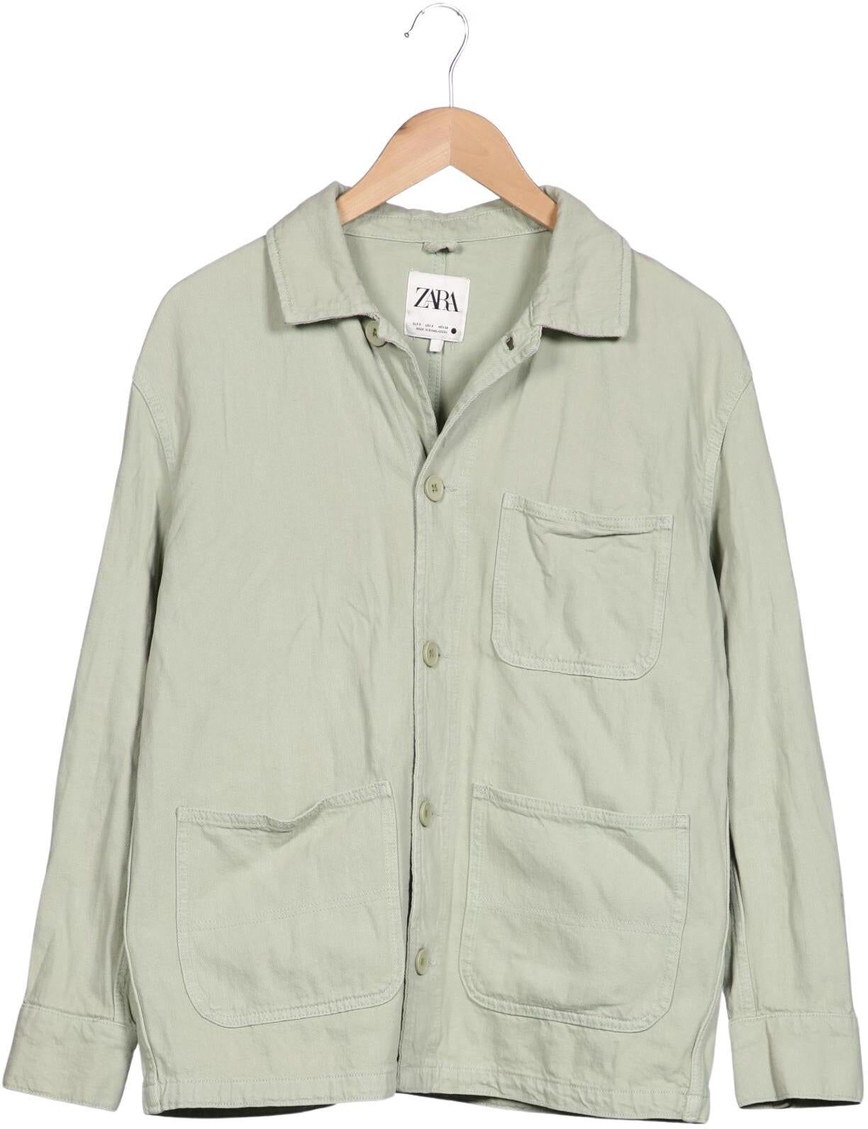 Zara Damen Jacke, Hellgrün, Gr. S, Baumwolle - Second Hand