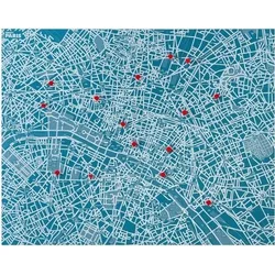 Pin City Wanddekoration Paris hellblau