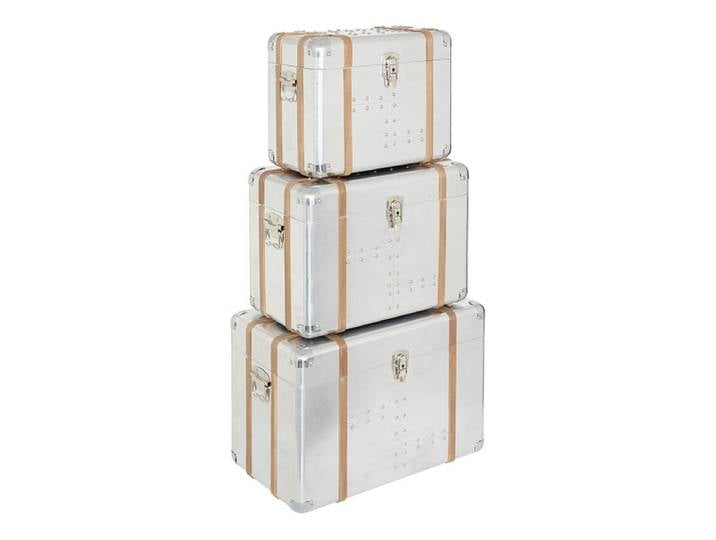 3er-Set Truhen silber 23x40x30cm