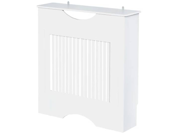 HOMCOM Cache-radiateur à Lattes Couvercle de Radiateur en Bois Design Contemporain pour Salon Salle de Séjour Chambre 78 x 19 x 82 cm Blanc
