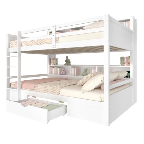 Etagenbett mit 2 Schlafgelegenheiten und Lattenrost, 90x200 cm, Kinderbett, Jugendbett, Kiefer