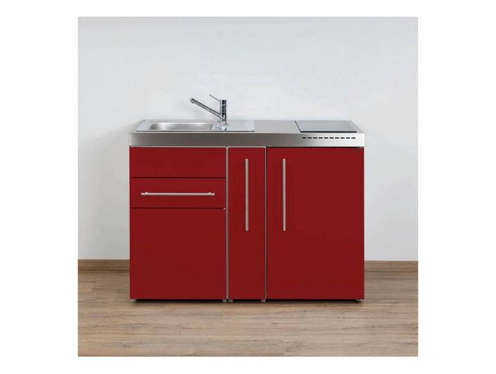 Stengel Küchenzeile 120 cm Premiumline MP 120 A Singleküche mit E-Geräten, Küchenblock mit Spüle, E-Geräten: Kühlschrank, Induktionskochfeld