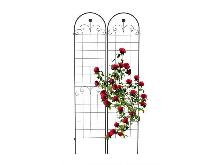 Relaxdays Rankgitter Schwarz 2er-Set 220 cm, Metall, 50x220x1.5 cm, Dekoration, Gartendeko, Rankgitter