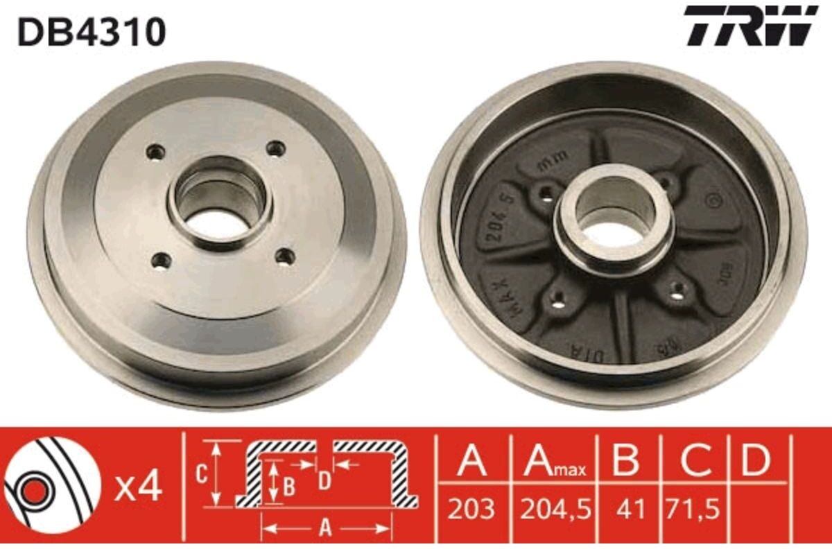 Tambour de frein TRW DB4310