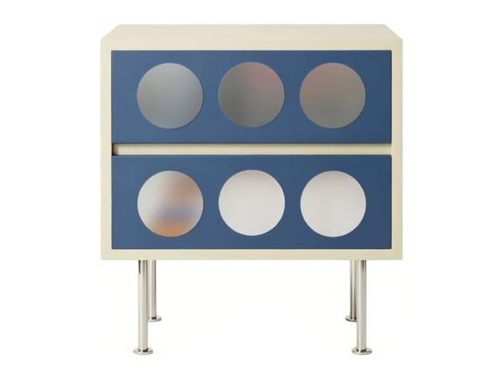 YANG11FAN Vielseitig Nachttisch, Beistellschrank, Wohnzimmer Wandmontierte Kommode aus massivem Holz for den Eingangsbereich(Blue,Klein)