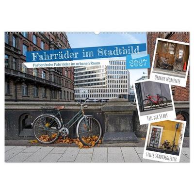 Fahrräder im Stadtbild (Wandkalender 2027 DIN A2 quer), CALVENDO Monatskalender