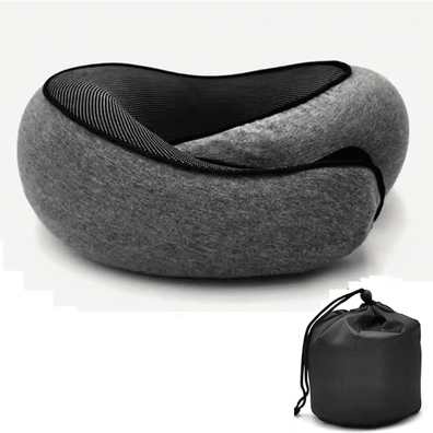 Inspire Essentials CloudRest Memory Foam Travel Neck Pillow dark Black