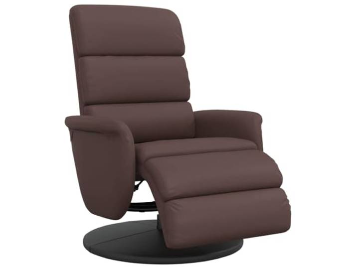 Todiikf Relaxsessel mit Liegefunktion Drehsessel Kunstleder Braun Ergonomischer Fernsehstuhl fürs Wohnzimmer mit 360 Grad Drehfunktion und Fußstütze für optimale Entspannung.