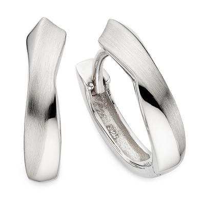 Paar Creolen BRUNO BANANI "Schmuck Geschenk Silbercreolen", silberfarben, Ohrringe, Damen, Silber 925 (Sterlingsilber)