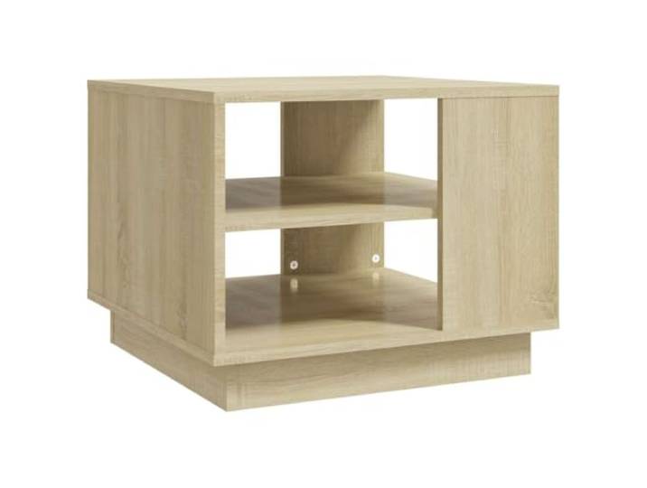 Couchtisch Eiche Sonoma 55x55x43cm Holzwerkstoff Modernes Design, Aufbewahrungsregale, solide Arbeitsplatte, einfache Reinigung, Wohnzimmer