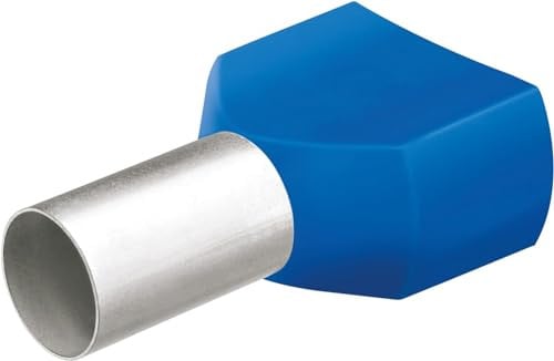 Knipex 97 99 374 Tweeling adereindhulzen met kunststofkraag, Blauw/Zilver, 2,5 mm², 100 stuks