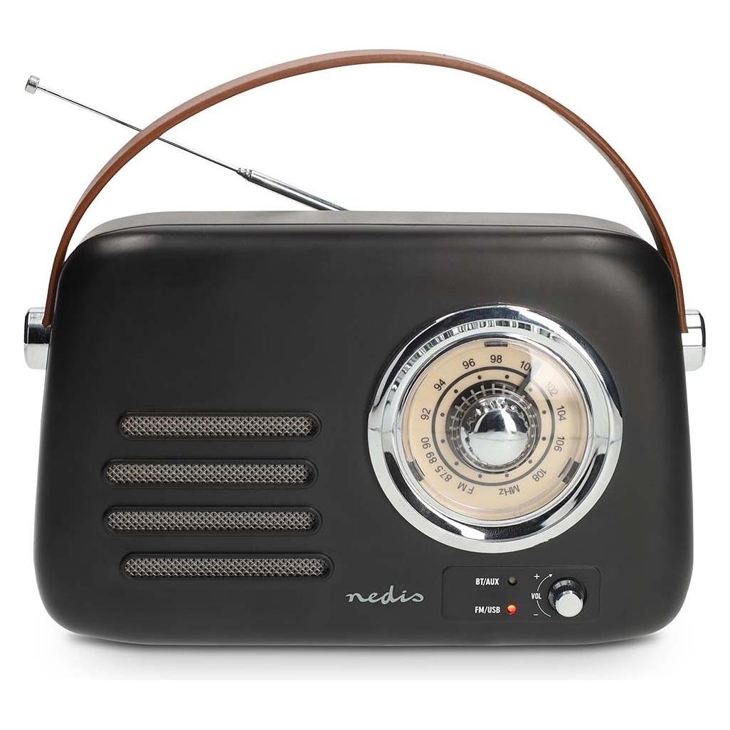Nedis FM-Radio Portable Bluetooth / FM Battery Powered / USB Powered 10W Black (FM, Bluetooth) (RDFM2600BK)