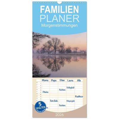 Familienplaner 2026 - Morgenstimmungen 2026 mit 5 Spalten (Wandkalender, 21 x 45 cm) CALVENDO