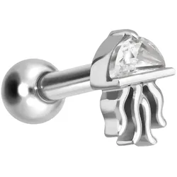 Titan Ohrpiercing mit Innengewinde QUALLE
