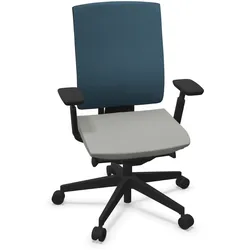 Profim Xenon NET 101 SL Drehstuhl mit Netzrücken und tiefenverstellbarem Lumbalpad - Runner Blau (66248) / Alba Hellgrau (8078)