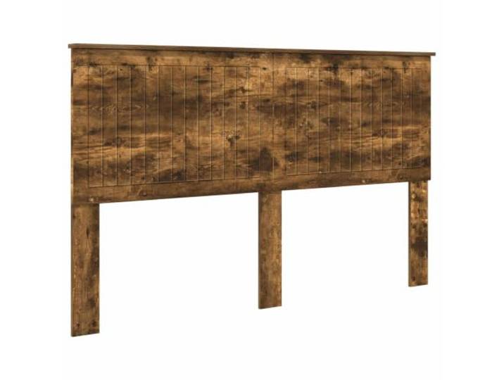 HGLADYU Kopfteil aus Holzwerkstoff in rechteckiger Form und geräucherter Eiche Optik mit modernem minimalistischen Design