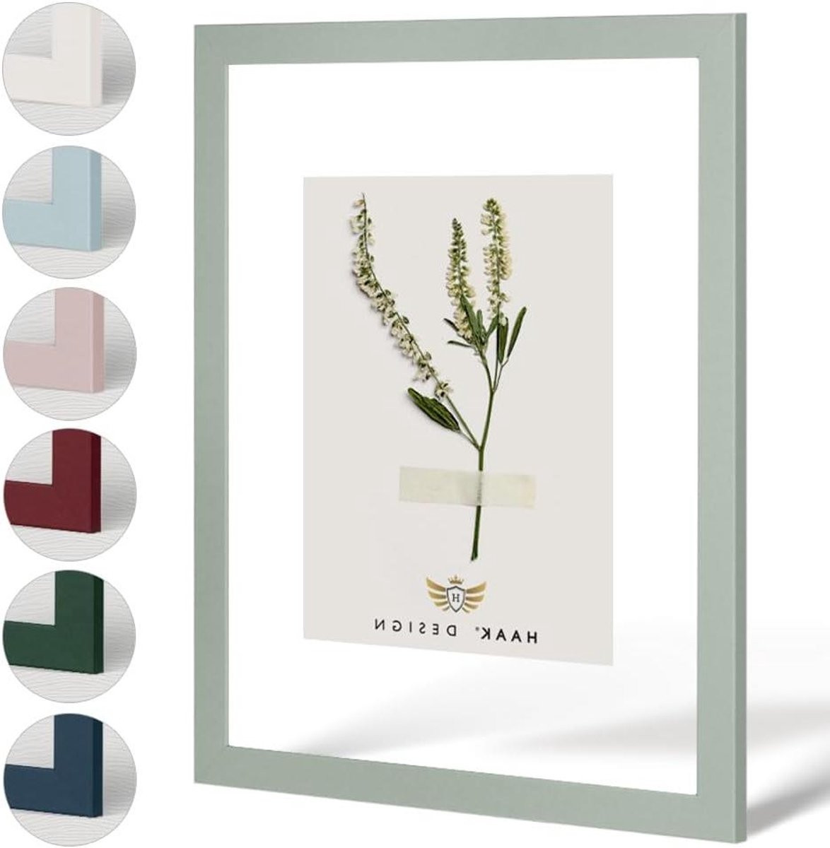 Dubbel Glas Frame Fotolijst Pastel Groen - 15x15 cm