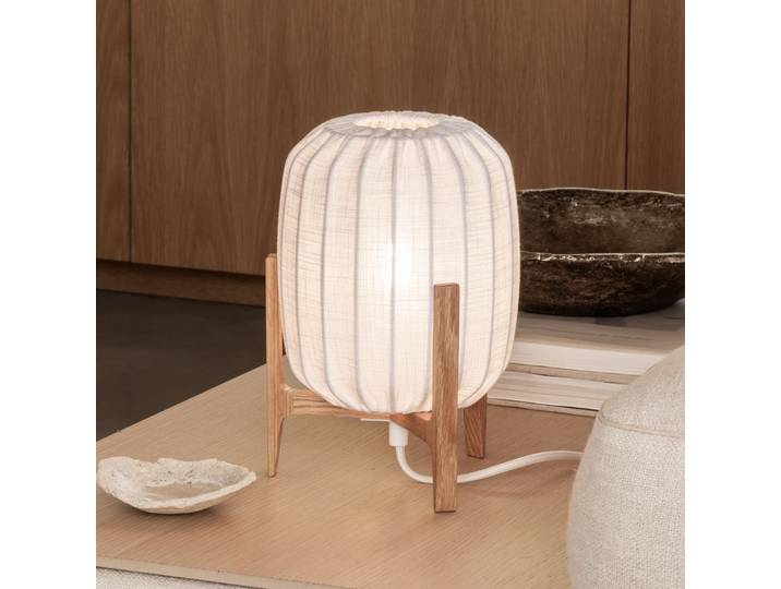 Prisma Tischlampe, eiche/weiß, 24cm, Holz - Watt & Veke - Wohnzimmer - Design - Einflammig