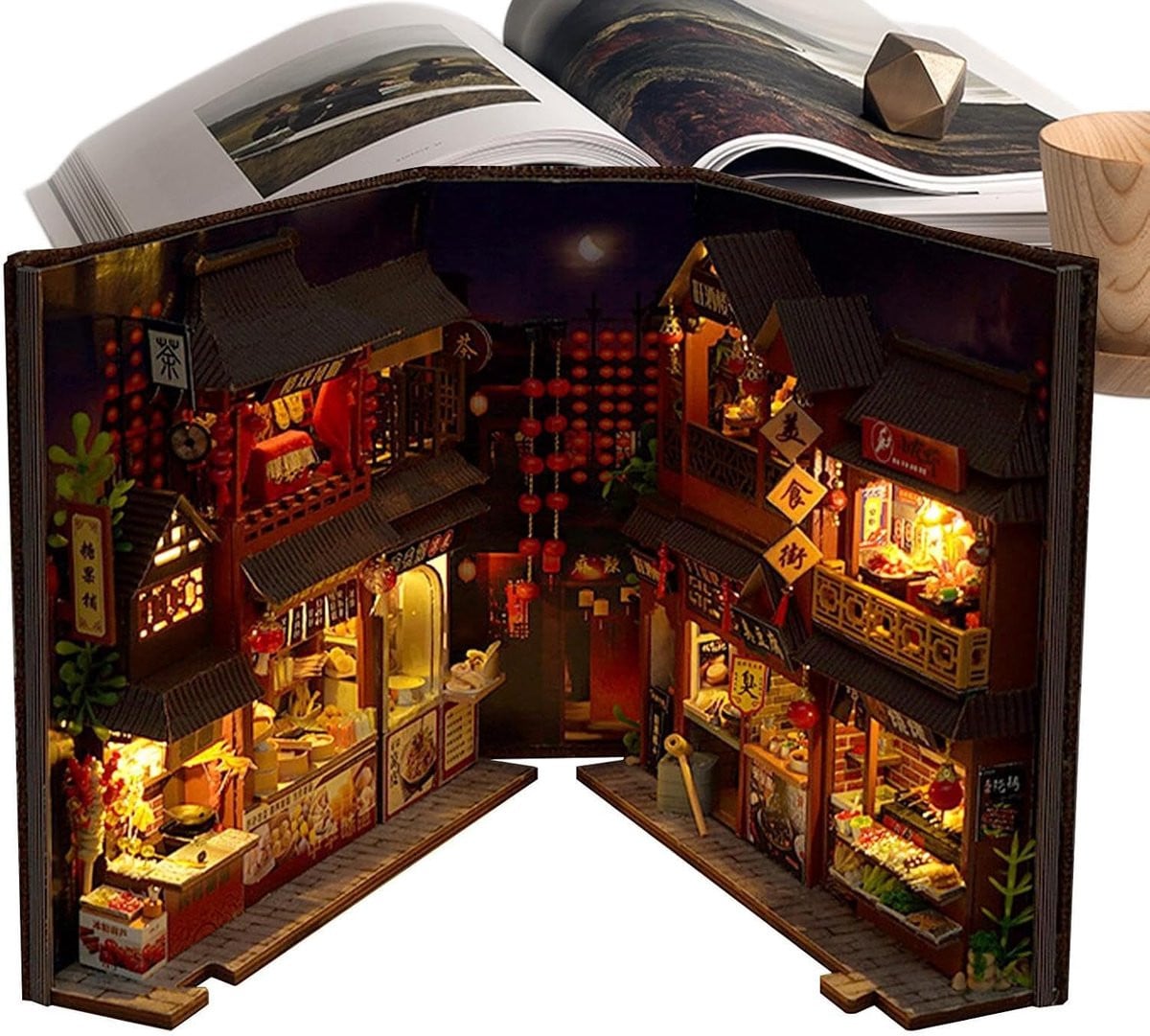 Miniatuur Boekenhoek Creatieve Kit met LED Licht - Multicolor - 17 x 18,5 cm