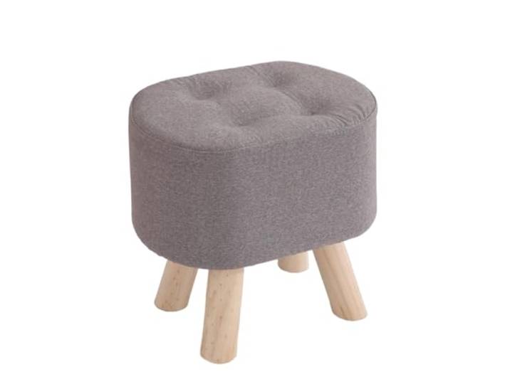 DANNMPX Sitzhocker Wohnzimmer Fußhocker Mit Baumwollleinenbezug for Den Eingangsbereich des Wohnzimmers Zusätzliche Sitzplätze(Gray)