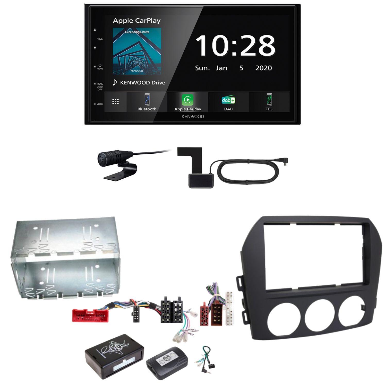 Kenwood DMX5020DABS Android Auto CarPlay Einbauset für Mazda MX-5 NC FL