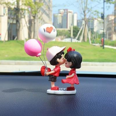 Uplift Essentials "Romantic ""Sweet Kiss"" 3D Animated Dashboard & Interior Ornament Set kissing With Balloon"