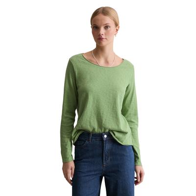 Langarmshirt MARC O'POLO DENIM "aus Organic Cotton", Damen, Gr. XXS, grün (herbal garden), Obermaterial: 100% Baumwolle, unifarben, Basic, regular fit, Rundhals, Shirts Langarmshirt