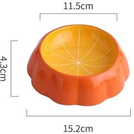 Inspired Finds Fruit Shaped Ceramic Pet Bowl For Cats & Small Dogs pumpkin Bowl