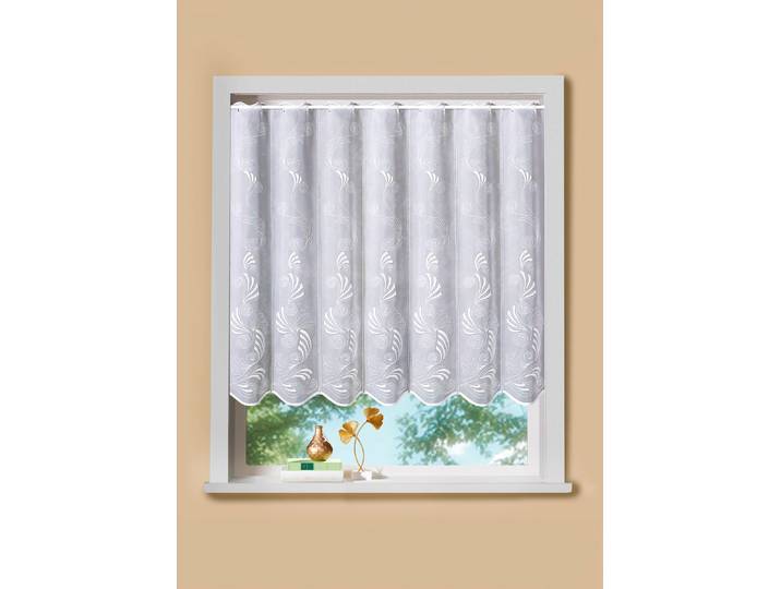 Luftiger Kleinfenster-Store mit Stangendurchzug, Weiss, Größe 884 (95x160 cm)