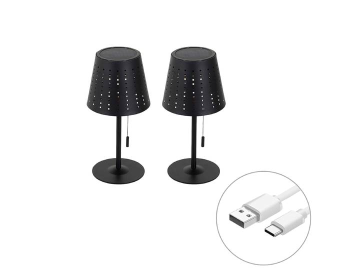 Ensemble de 2 lampes de table noires avec LED, dimmable 3