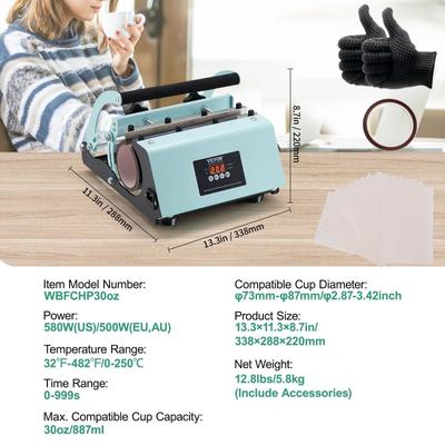 Uplifted Goods Professional Tumbler Heat Press Machine With Dual Station Heaters green B 12.8 Lbs